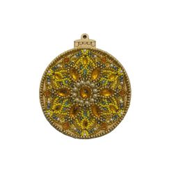 Набор для вышивания бисером WoodStitch "Новогодний шар-5" с декоративными элементами 10х11, WS-064